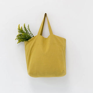 Lemon Curry Linen Big Bag - Linen Tales 