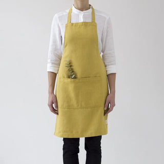 Lemon Curry Linen Daily Apron - Linen Tales 