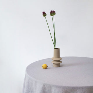 Light Grey Lightweight Linen Round Tablecloth - Linen Tales 