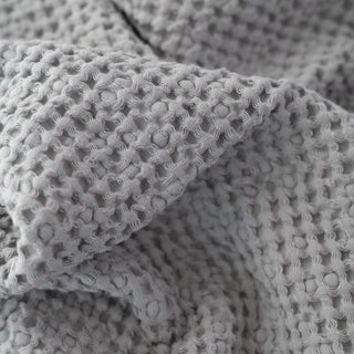 Light Grey Linen & Cotton Honeycomb Waffle Towel - Linen Tales 4