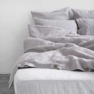 Light Grey Linen Duvet Cover Set - Linen Tales 