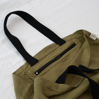 LIMITED EDITION Linen Tales Lichen Twill Linen Shoulder Bag - Linen Tales 4