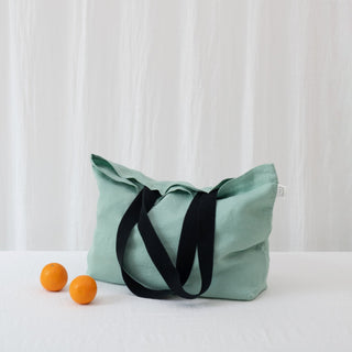 LIMITED EDITION Linen Tales Lichen Twill Linen Shoulder Bag - Linen Tales 3