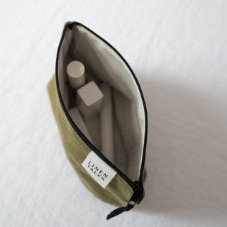 LIMITED EDITION Linen Tales Persian Blue Twill Linen Makeup Pouch - Linen Tales Global 6