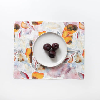 LIMITED EDITION Orange Flow Linen Placemat - Linen Tales Global 