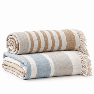 Linen Beach Towel & Blanket Bundle — Sun and Sand - Linen Tales 