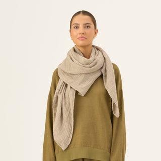 Linen Tales Closet Natural Linen Lupine Scarf - Linen Tales Global 1