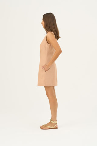 Maple Sugar Linen Alba Dress - Linen Tales Global 4