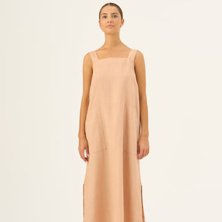 Maple Sugar Linen Fugue Dress - Linen Tales Global 