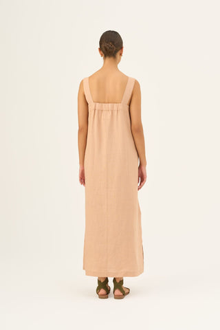 Maple Sugar Linen Fugue Dress - Linen Tales Global 6