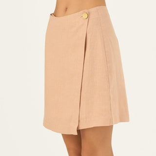 Maple Sugar Linen Lumen Skirt - Linen Tales Global 