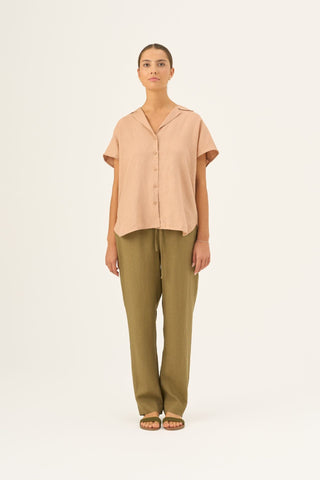 Maple Sugar Linen Melody Shirt - Linen Tales Global 