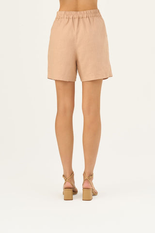 Maple Sugar Linen Mirabilis Shorts - Linen Tales Global 5