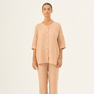 Maple Sugar Linen Primrose Loungewear Set - Linen Tales Global 1