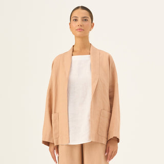 Maple Sugar Linen Sonata Jacket - Linen Tales Global 1