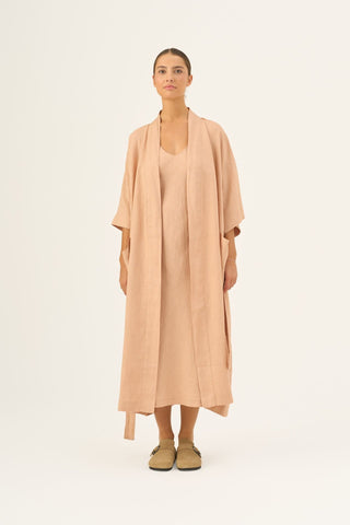 Maple Sugar Linen Summer Bathrobe - Linen Tales Global 2
