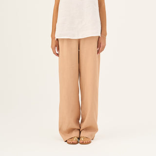 Maple Sugar Linen Willow Trousers - Linen Tales Global 
