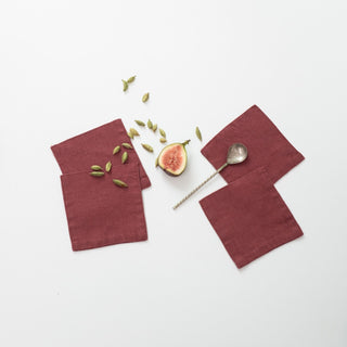 Marsala Linen Coasters Set of 4 - Linen Tales 3