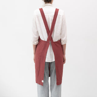 Marsala Linen Crossback Apron - Linen Tales 3