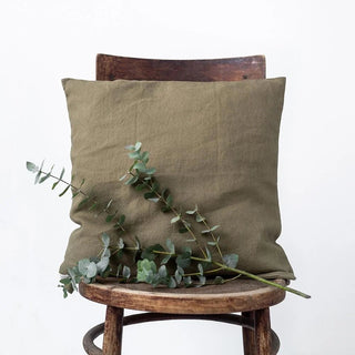 Martini Olive Linen Cushion Cover - Linen Tales 