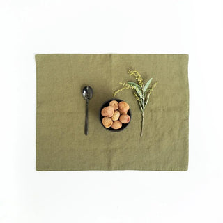 Martini Olive Linen Placemat - Linen Tales 