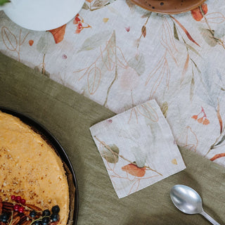 Martini Olive Linen Table Runner - Linen Tales 3