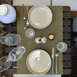 Martini Olive Linen Table Runner - Linen Tales 2