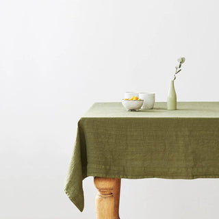 Martini Olive Linen Tablecloth - Linen Tales 