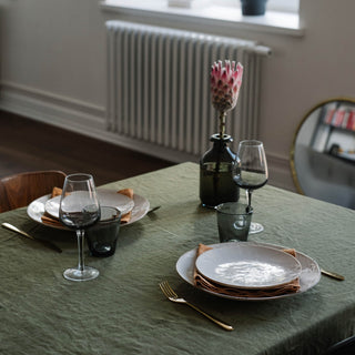 Martini Olive Linen Tablecloth - Linen Tales 