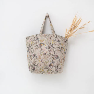 Meadow on Natural Linen Big Bag - Linen Tales 
