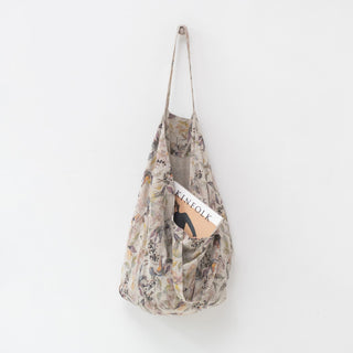 Meadow on Natural Linen Big Bag - Linen Tales 