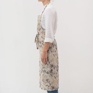 Meadow on Natural Linen Chef Apron - Linen Tales 