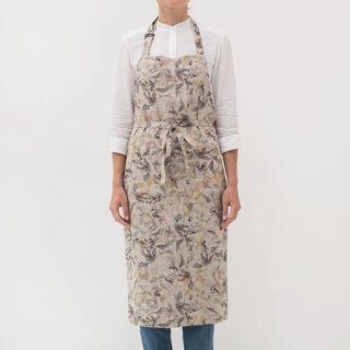 Meadow on Natural Linen Chef Apron - Linen Tales 