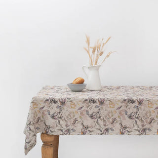 Meadow on Natural Linen Tablecloth - Linen Tales 