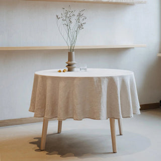 Melange Lightweight Linen Round Tablecloth - Linen Tales 