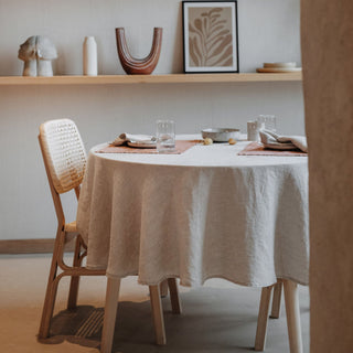 Melange Lightweight Linen Round Tablecloth - Linen Tales 