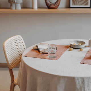 Melange Lightweight Linen Round Tablecloth - Linen Tales 3