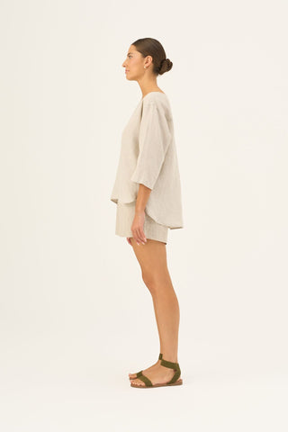 Melange Linen Bilberry Top - Linen Tales Global 3