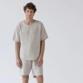 Melange Linen Fern Pyjama Set - Linen Tales 
