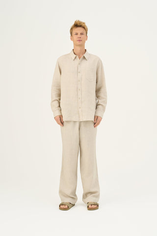 Melange Linen Larch Shirt - Linen Tales Global 