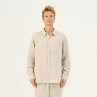 Melange Linen Larch Shirt - Linen Tales Global 