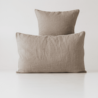 Melange Linen Pillowcase with White Piping Set of 2 - Linen Tales Global 