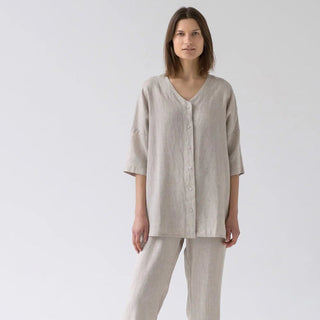 Melange Linen Primrose Loungewear Set - Linen Tales 1