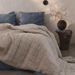 Melange Linen Quilted Blanket - Linen Tales 