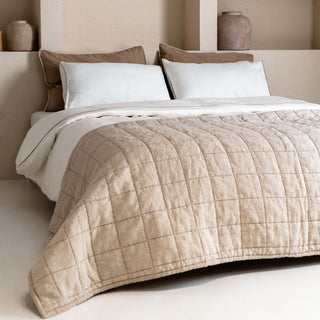 Melange Linen Quilted Blanket - Linen Tales Global 