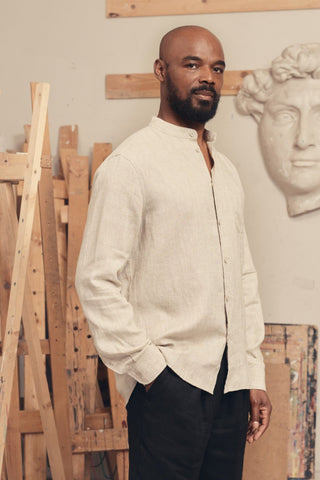 Melange Linen Snapdragon Shirt - Linen Tales 