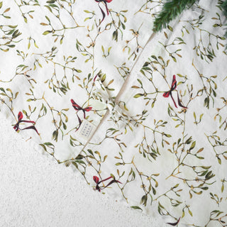 Mistletoe Linen Christmas Tree Skirt - Linen Tales Global 2