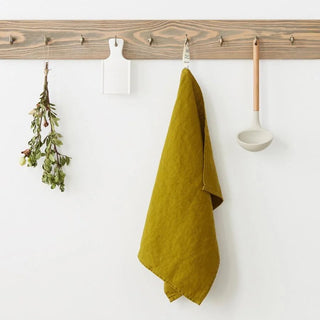 Moss Green Linen Kitchen Towel - Linen Tales 