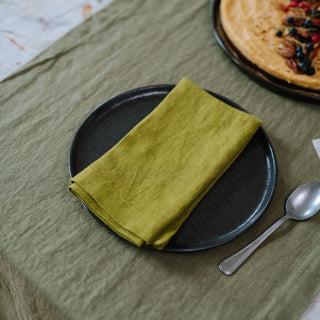 Moss Green Linen Napkins Set of 2 - Linen Tales 2