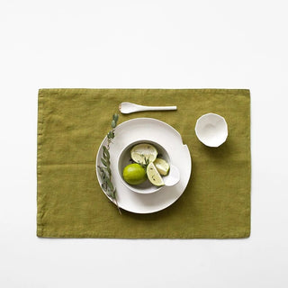Moss Green Linen Placemat - Linen Tales 